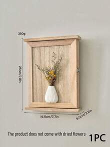 Haus Hana 1PC Rustic Wooden Wall Mounted Key Holder Cabinet With Dried Flower Vase Decor, Farmhouse Hidden Key Storage Organizer With 5 Hooks, Decorative Wood Key Box For Entryway Living Room Hallway Home Decor Housewarming Gift - View 15