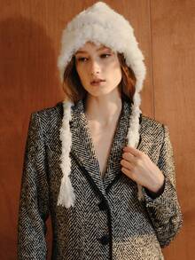 Opalesca Faux Fur Trapper Hat Women Fluffy Earflap Tie Hat Soft Thick Winter Hat - White - View 6