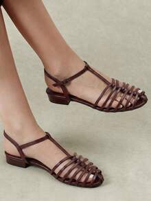 Styleloop 2026 Women's Sandals Straps Summer Versatile Wear Open-Toed Straps Comfortable Shoes - Burgundy - View 2