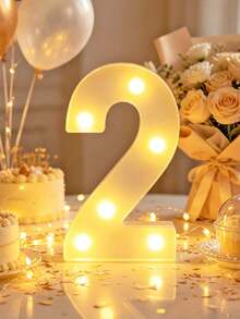 Teckwe ديكور حفلة عيد ميلاد 21 سم للأرقام 1 و 18 و 21 و 30، مصباح رقمي مضيء LED، ديكور غرفة نوم، إضاءة رقمية مضيئة، ديكور احتفال ذكرى الزواج، مصابيح أرقام LED ماركي، مصباح أرقام LED ثلاثي الأبعاد قائم بذاته لديكور الطاولة، لافتة أرقام LED بلاستيكية - رقم ابيض كبير - مشاهدة 25