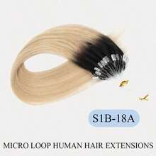 14-18吋 30G 微環接髮 真人髮 S1B-18A色，免膠水、易安裝、隱形微環真人髮，適合髮量稀疏者，常用於增加髮量與造型，女性用微珠接髮 - S1B-18A - 查看 20