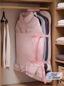 1pc New Compression Storage Board, Multifunctional Wardrobe Storage Tool & Garment Dust Cover,Helps Compress Clothes To Save Closet Space, Ideal For Fabric Garments, Down Jackets, Keeps Items Dust-Proof And Neat - Multicolor - View 2