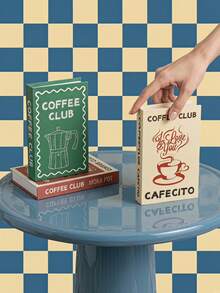 Joivida Foldable Fake Book Decoration, Creative And Fun Simulation Book Decoration, American Retro Coffee Cup Letter Printing Book Prop, Flat Shooting Coffee Shop Home Decoration, Photo Ball Prop, Non Finished Product, Manual Assembly - multicolor - View 3