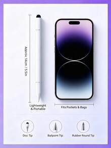 2Pcs/10Pcs Dual Head Capacitive Touch Screen Stylus Pen, Universal Touch Pencil For Smartphones & Tablets, For Writing, Drawing And Video Editing, Compatible With 95% Capacitive Screens - Multicolor - View 3