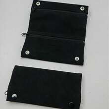 Bolsa de almacenamiento de ante sintético unisex, múltiples compartimentos, bolsillo suave, cierre con cremallera y hebilla de metal, soporte de almacenamiento portátil - Multicolor - Ver 10