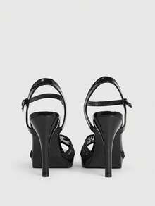 CUCCOO LuxiPop Women Shoes Fairy Wedding Dress Bride Girls Wedding Banquet Summer Lace Floral Open-Toed Sandals - Black - View 5