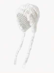 Opalesca Faux Fur Trapper Hat Women Fluffy Earflap Tie Hat Soft Thick Winter Hat - White - View 9