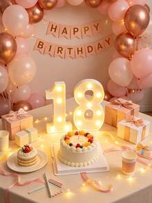 Teckwe ديكور حفلة عيد ميلاد 21 سم للأرقام 1 و 18 و 21 و 30، مصباح رقمي مضيء LED، ديكور غرفة نوم، إضاءة رقمية مضيئة، ديكور احتفال ذكرى الزواج، مصابيح أرقام LED ماركي، مصباح أرقام LED ثلاثي الأبعاد قائم بذاته لديكور الطاولة، لافتة أرقام LED بلاستيكية - رقم ابيض كبير - مشاهدة 3