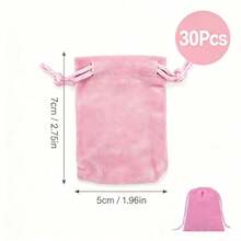 5/30PCS Velvet Jewelry Drawstring Bags, Soft Gift Pouches Suitable For Rings, Necklaces, Bracelets, Multi-Color - Multicolor - View 15