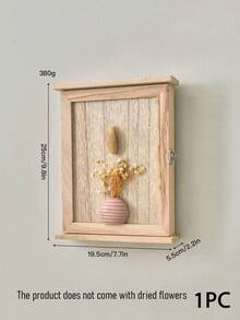 Haus Hana 1PC Rustic Wooden Wall Mounted Key Holder Cabinet With Dried Flower Vase Decor, Farmhouse Hidden Key Storage Organizer With 5 Hooks, Decorative Wood Key Box For Entryway Living Room Hallway Home Decor Housewarming Gift - View 13