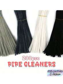Grey Pipe Cleaners (200/400 Count), Available In 4 Colors; Grey Pipe Cleaner Craft Set; Solid-Color Pipe Cleaners; Fuzzy Pipe Cleaners For DIY Arts, Crafts, And Decorations. - Grey - View 20