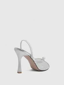 CUCCOO SZL Women's Dress High-Heeled Sandals, Open-Toed Mules, Suitable For Parties, Weddings, Dinners And Summer Wear - Silver - View 3