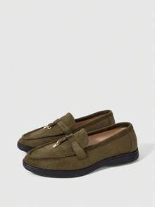 Sleekvia Women's New Green Commuter Flat Loafers - Green - View 2