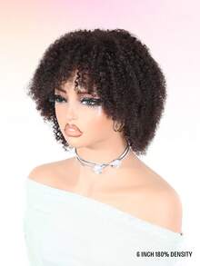 Dark Brown Color Short Curly Pixie Cut Human Hair Wig 2# 1B# Real Affordable Hair Replacement Wig Cheap Daily Use Wig For Beginner Friendly Wear To Go Natural Black - Multicolor - View 7