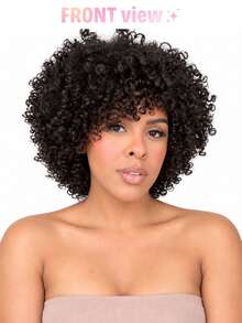 Dark Brown Color Short Curly Pixie Cut Human Hair Wig 2# 1B# Real Affordable Hair Replacement Wig Cheap Daily Use Wig For Beginner Friendly Wear To Go Natural Black - Multicolor - View 3