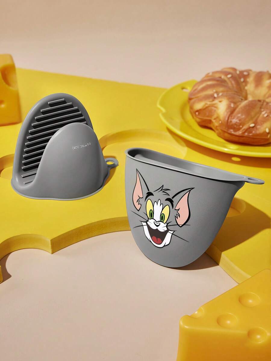 TOM & JERRY X SHEIN Silicone Pot Holder Silicone Oven Mitt - Dark Grey - View 1