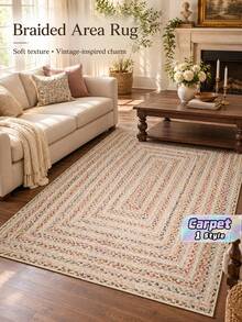 1 Piece, Large Bohemian-Style Area Rug - Soft, Multi-Colored Striped Design, Suitable For Living Rooms, Bedrooms, Offices, And Can Be Used Indoors And Outdoors. Living Room Rug - A - View 1