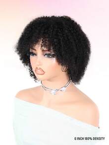 Dark Brown Color Short Curly Pixie Cut Human Hair Wig 2# 1B# Real Affordable Hair Replacement Wig Cheap Daily Use Wig For Beginner Friendly Wear To Go Natural Black - Multicolor - View 6