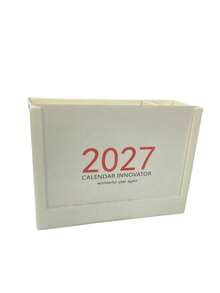 2027 Nuevo Set Creativo de Planificador Calendario y Soporte para Bolígrafo de Doble Función, Decoración de Escritorio de Oficina Calendario, Organizador Multifuncional de Notas y Almacenamiento de Registro, Suministros de Oficina para Gestión de Planificación - A - Ver 9