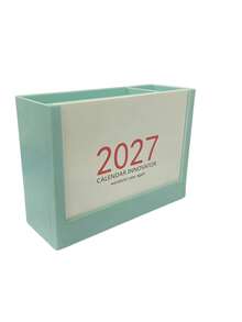 2027 Nuevo Set Creativo de Planificador Calendario y Soporte para Bolígrafo de Doble Función, Decoración de Escritorio de Oficina Calendario, Organizador Multifuncional de Notas y Almacenamiento de Registro, Suministros de Oficina para Gestión de Planificación - A - Ver 7