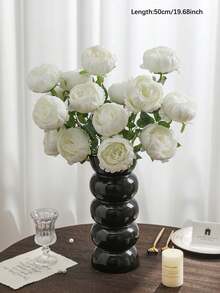 1/5/10/20 Pcs Artificial Peony Flowers, Suitable For Home Decor, Bedroom Decor, Wedding Decoration, Ideal Gift For Girlfriend, Bestie On Holidays And Parties - White - View 6