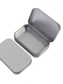 1pc Compact Metal Tin Box Set Sturdy Hinged Lid Portable Small Item Storage Organizer For Home Office Travel - Multicolor - View 9