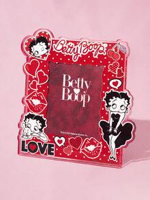 Betty Boop x SHEIN Miss Betty Photo Frame Holder Refrigerator Sticker, Acrylic Photo Frame, Suitable For 2 * 3.4 Inch Photo Display, With Refrigerator Sticker, Gifts, Gift Ideas - Multicolor - View 2