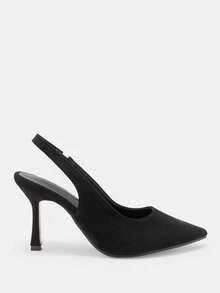 CUCCOO CURVES Plus Size Wide Fit Fashion Pointed Toe High Heel Pumps Spring Shoes Spring Break Easter For Christmas Valentine's Day - Fleece black - View 2