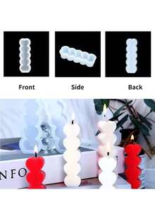 1pc Heart-Shaped Candle Mold Suitable For Holiday Atmosphere Decoration - White - View 2