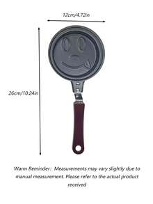 Small Cast Iron Egg Skillet In Bear/Smiling Face Shape, Cute Cartoon Non-Stick Egg Pan, Home Breakfast Cooking Pot, Suitable For Frying Eggs And Pancakes, Compatible With Induction Stove, Multi-Function Egg And Pancake Skillet, Deep Egg/Burger Mold - View 3