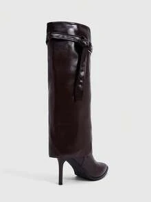 Daringsoles Women's High-Heeled Boots, Pointed Stiletto Boots, Fashionable Pointed Boots, Suitable For Daily Commuting, Parties And Gatherings - Brown - View 3