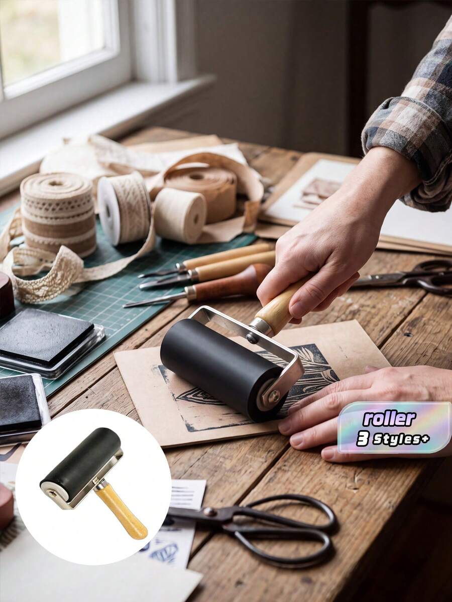 Diy Art Cylinder, Available In Multiple Sizes, Professional Hand Printing Tool For Vinyl, Fabric, Wallpaper, And Handicrafts - Multicolor - View 1