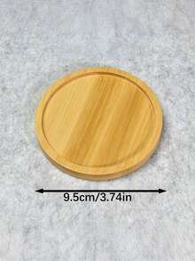 1pc DIY Mosaic Bamboo Coaster, Blank Base, Plant Coaster, Art Tray (Mosaic Tiles Not Included), Small Flower Pot Tray, Bamboo Flower Pot, Resin Coaster Gift, Desktop Flower Pot Protective Mat, Home Decor - Multicolor - View 19
