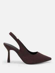 CUCCOO CURVES Plus Size Wide Fit Fashion Pointed Toe High Heel Pumps Spring Shoes Spring Break Easter For Christmas Valentine's Day - Light coffee - View 2