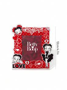 Betty Boop x SHEIN Miss Betty Photo Frame Holder Refrigerator Sticker, Acrylic Photo Frame, Suitable For 2 * 3.4 Inch Photo Display, With Refrigerator Sticker, Gifts, Gift Ideas - Multicolor - View 4