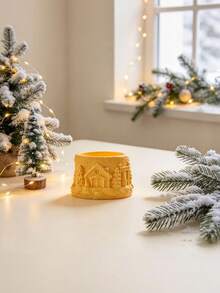 Christmas House Tree Relief Silicone Mold For Aromatherapy Plaster Candle Cup DIY Storage Display Holiday Home Decor - multicolor - View 7