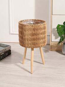 1 Nordic Creative Flower Pot For Home Gardening, Office Interior And Exterior Decoration, Weaving Crafts, Green Robe Willow Weaving Flower Pot - Brown - View 2