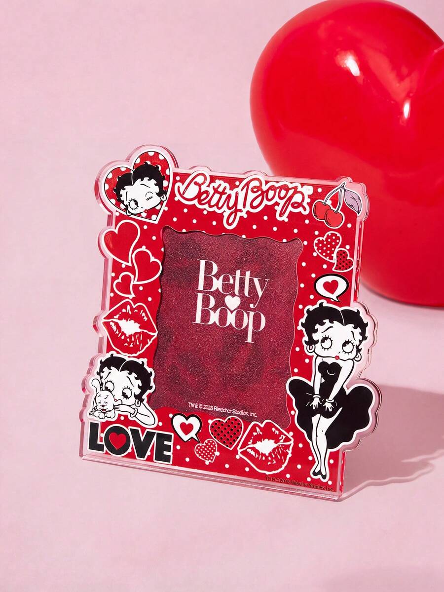 Betty Boop x SHEIN Miss Betty Photo Frame Holder Refrigerator Sticker, Acrylic Photo Frame, Suitable For 2 * 3.4 Inch Photo Display, With Refrigerator Sticker, Gifts, Gift Ideas - Multicolor - View 1