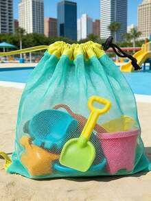 1 Mesh Beach Bag Shell Series Zipper Adjustable Strap For Shells Toys Swimming Gear Cruise Travel Camping Summer Holiday Must Have Accessory - Beach bag - View 2