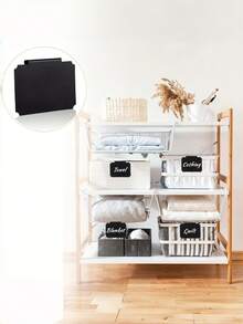 13/26Pcs Heavy Duty PVC Storage Labels, Wipeable Clip-On Design, Comes With Chalk Markers, Reusable Tags For Office & Crafts - Black - View 2