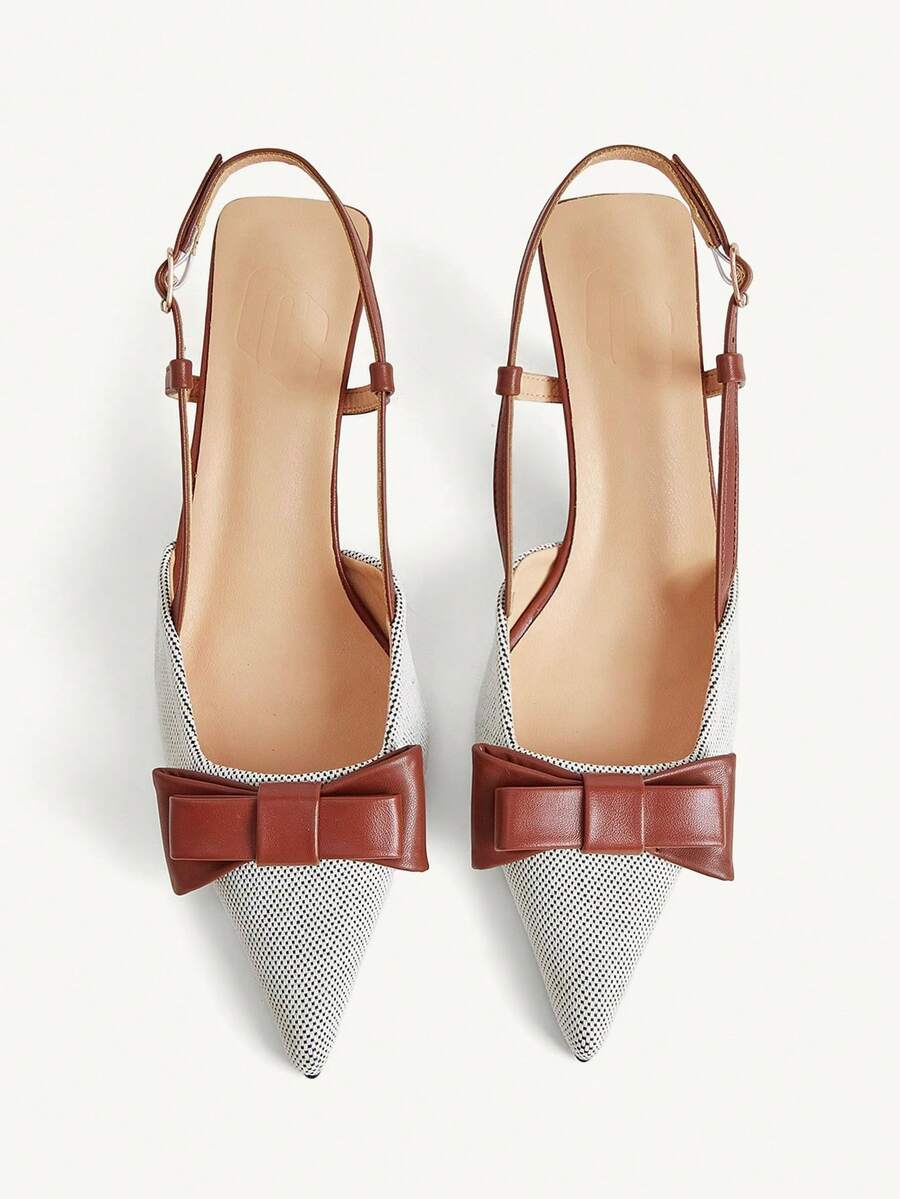 CUCCOO CHICEST Women's Heel With High Heels, Contrasting Bow Upper Tip, Ankle Strap, Suitable For Wedding Commute Party Work Dress Shoes - Burgundy - View 1