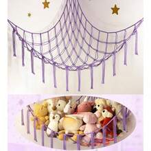 1 Large Size Breathable Mesh Style Hanging Toy Storage Hammock Space Saving Corner Mountable Stuffed Animal Organizer Lightweight Wall Suspended Net Holder Bohemian Room Home Interior Decor Household Clutter Storage Accessory All Season Decor - Multicolor - View 9