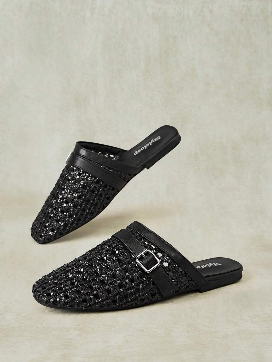 Styleloop Ladies, Buckles, Flat Shoes, Vacation Atmosphere, Summer Wear, Travel Essentials, Y2K, Cool Girl Night Out Wear - Black - View 1