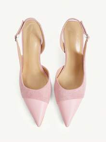 CUCCOO CHICEST Color Matching Pointed Stiletto Commuting Elegant Pink Women's High Heel Shoes Dating Afternoon Tea - Pink - View 1
