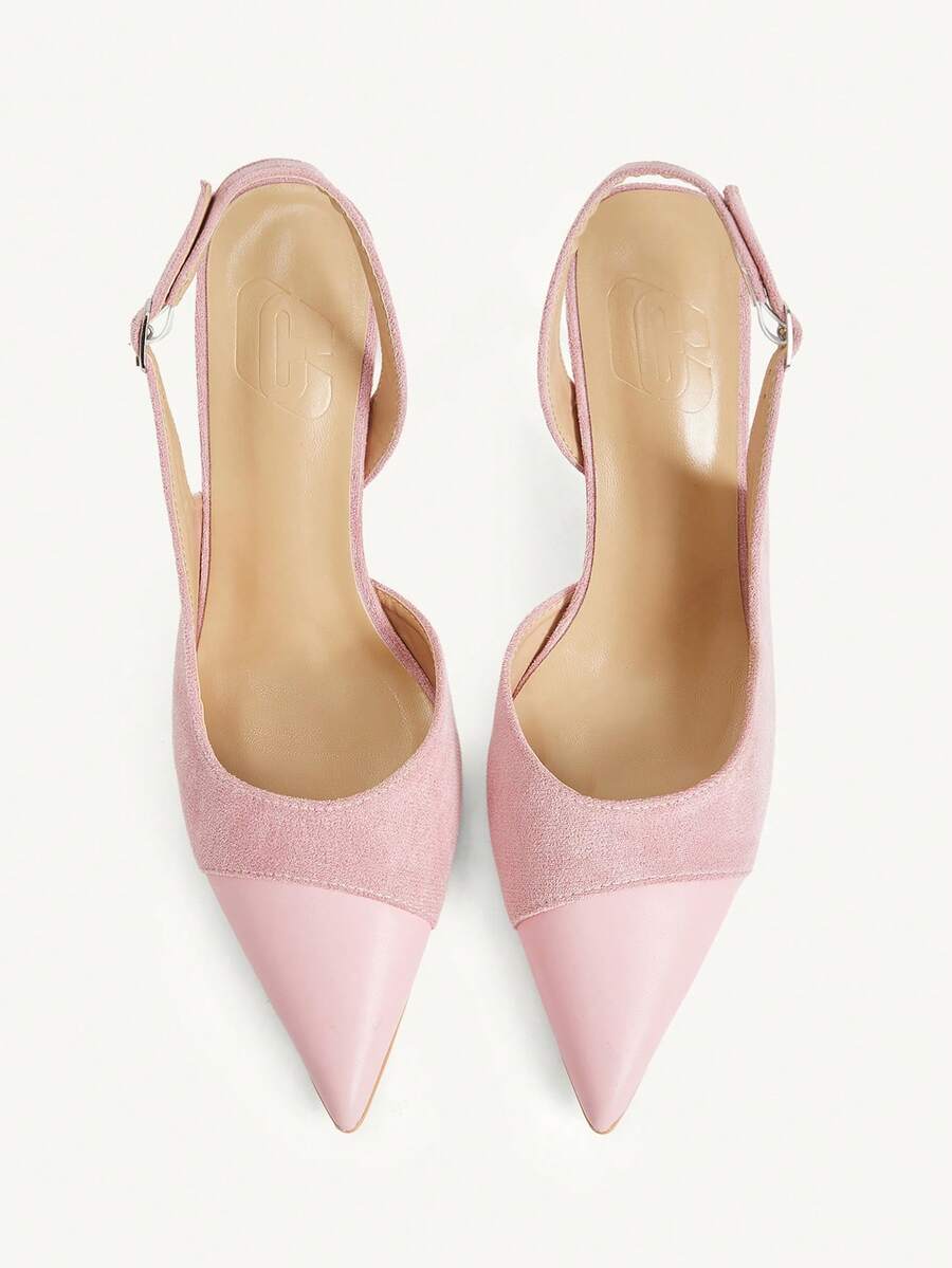 CUCCOO CHICEST Color Matching Pointed Stiletto Commuting Elegant Pink Women's High Heel Shoes Dating Afternoon Tea - Pink - View 1