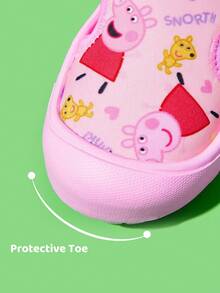 Peppa Pig X SHEIN A Pair Of Children's Sandals, Anti-Collision Toe Design, Non-Slip And Wear-Resistant Breathable Beach Sandals - Pink - View 3