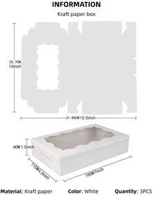 20 piezas Cajas de papel kraft con forma rectangular para ventana, para empaquetar caramelos, macarons, pastelería, bodas, fiestas, horneado, suministros escolares, alimentos, adecuado para caramelos, chocolate, galletas, decoración de otoño, etc. - Multicolor - Ver 18