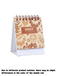 2027 桌上日曆 螺旋裝訂式立式翻頁日曆 可愛花卉植物設計 迷你月計畫表 居家辦公室裝飾美學桌面收納 - A - 查看 11