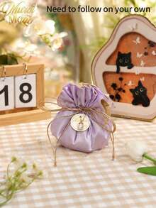 Muroi Mono This Stylish Ruffled Drawstring Pouch Is An Ideal Favor Bag For Showers And Parties. Made Of Soft Fabric With Delicate Ruffled Gathers, It Boasts Charming Ins‑Style Romantic Vibes. Great For Holding Small Gifts For Guests. - Banquet color - View 15