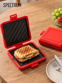 1pc Double-Sided Microwave Sandwich Grill, No Electricity Required, Suitable For Home, Office, And Outdoor Use. Microwave Sandwich Toaster, Compact Design, Heat-Resistant - Multicolor - View 1